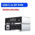 thumbnail image 1 of USB C To DP KVM Switch 8K 60Hz 4K 144Hz Type C Thunderbolt KVM Switches With Controller, 1 of 4