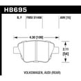 thumbnail image 2 of Hawk 12 Audi A3 / 11-12 VW Golf GTI/Jetta S/Jetta SE/Jetta SEL/Jetta TDI HPS Street Rear Brake Pads, 2 of 3