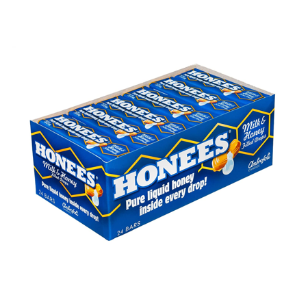 Honees Milk & Honey Filled Drops, 1.50-Ounces Bars (Pack of 24)
