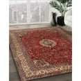 thumbnail image 3 of Ahgly Company Machine Washable Indoor Square Traditional Orange Salmon Pink Area Rugs, 3' Square, 3 of 7