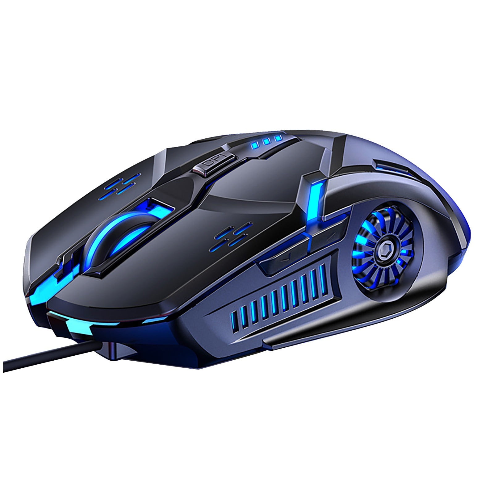RuiJiao Wired Gaming Mouse Black 3200 DPI 6D Colorful LED Breathing 6 Buttons with Scroll Wheel and Fire Key Ergonomic Soft Grip for PC Laptop Computer Gaming Accessories