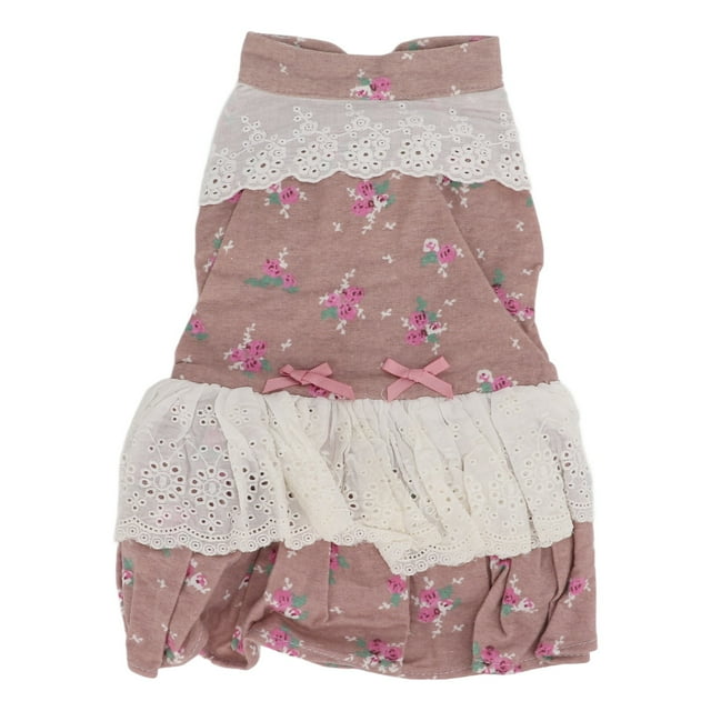 Vestido floral con lazo para perro, vestido de princesa de verano para mascotas pequeñas, perros, cachorros y gatos