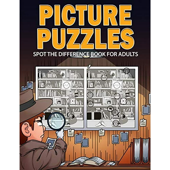 Pre-Owned Picture Puzzles: Spot the Difference Book for Adults Paperback