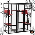 thumbnail image 1 of Catio para gatos Nyeekoy Catio, madera para exteriores, 180 cm, con perchas, 1 of 9