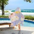 thumbnail image 3 of Yayeee Kids Hooded Towels Toddler Soft Absorbent Beach Bathing Wrap 50" x 23.5", Purple Clouds, 3 of 5
