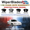 thumbnail image 2 of 2001 Pontiac Grand Prix Beam Wiper Blades Wipers w/1yr Warranty (Set of 2), 2 of 5