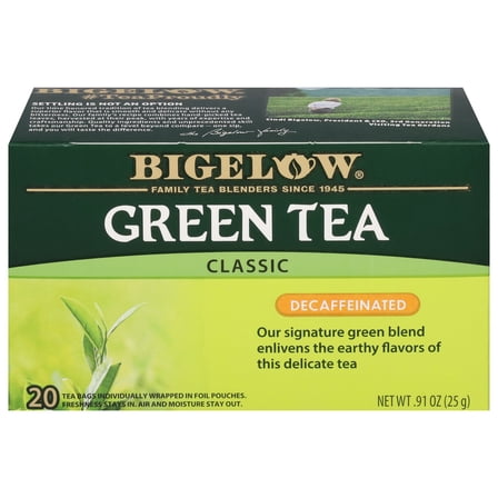 Pack of 6, Bigelow Decaffeinated Green Tea, 0.91 oz
