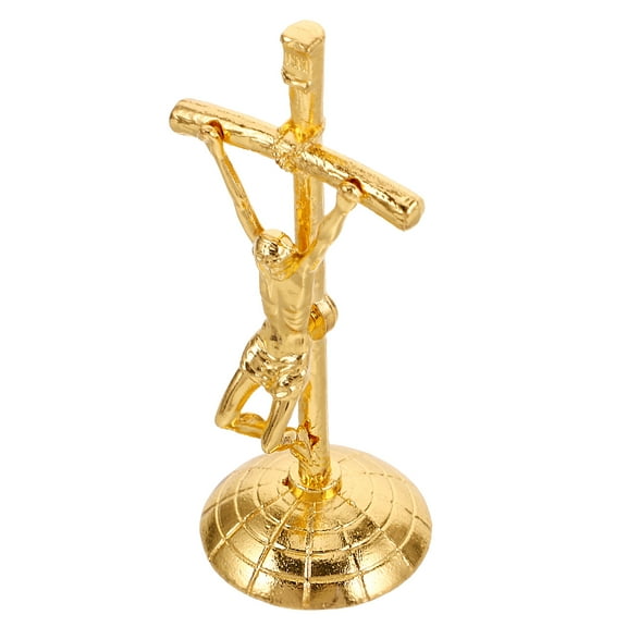 Masteelf Jesus Table Ornament Metal Jesus Statue For Car Dashboard Decoration Standing Crucifix With Base Christian Home Decoration Religious Statue
