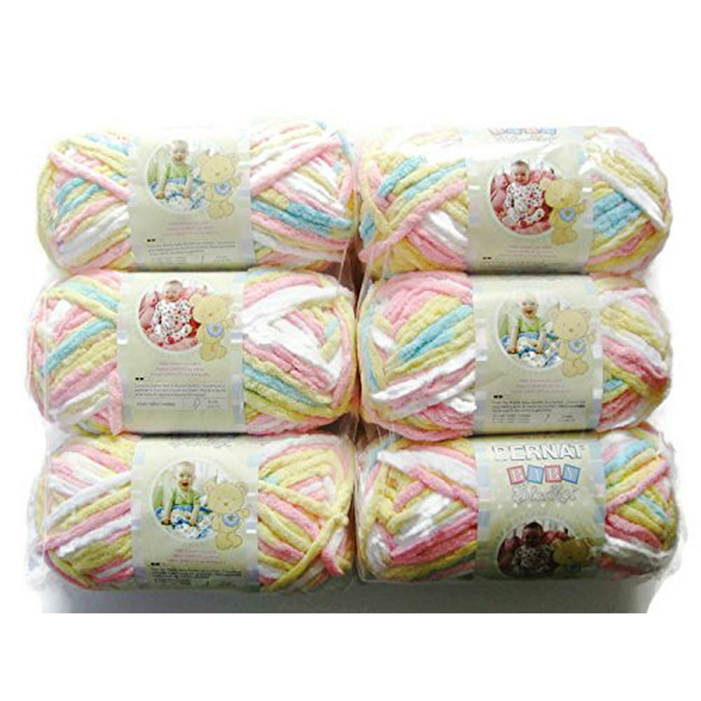 BERNAT Baby Blanket Yarn, 3.5oz, 6PACK (Pitter Patter)