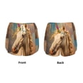 thumbnail image 5 of Lsque Rainbow White Horse Printed Women's Running Shorts with Liner Pockets,Elastic Quick Dry Workout Athletic Gym Yoga Shorts,Womens High Waist Shorts-XX-Large, 5 of 9