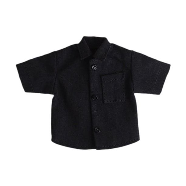 Muñeca miniatura 1/12 con cuerpo de camiseta, regalo versátil, juguete de moda, elegante, decoración Negro