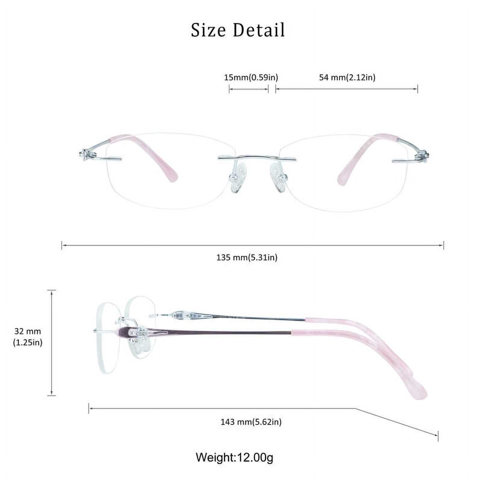 LifeArt Pure Titanium Frame Glasses/Blue Light Blocking Reading Glasses, Reduce Eyestrain, Stylish for Women(Pink,+2.00 Magnification)