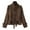 Coffee, variant on Women's Solid Color Turtleneck Double-breasted Long-sleeved Belted Short Trench Coat Coffee L