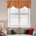 thumbnail image 2 of Burnt Orange Burlap Texture Tie Up Valance Curtains for Windows, Kitchen Curtains Window Treatments, Farmhouse Vintage Orange Short Window Shades Valances for Bedroom Bathroom Cafe 42"x18", 2 of 8
