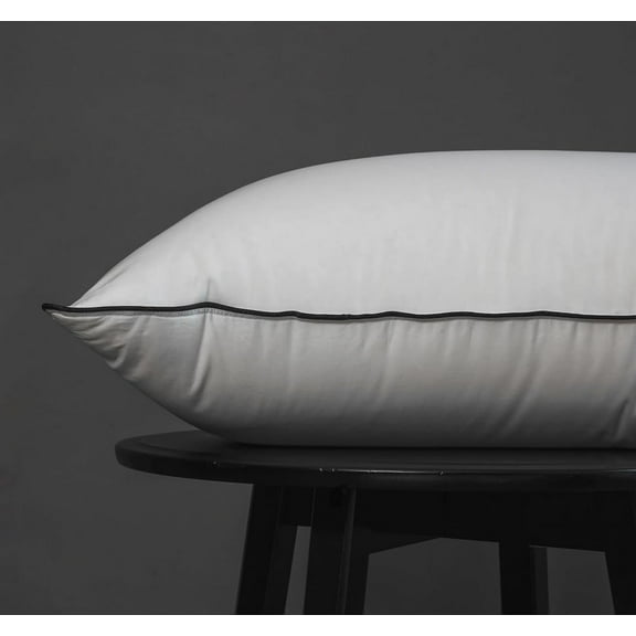 Luxury Goose Down Pillow Standard Size, Soft and Support Down Bed Pillow for Back, Side, Stomach Sleepers-King Size (“20 x 36”)