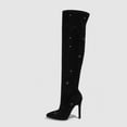 thumbnail image 5 of Dakaela Women's Glitter Stiletto Heels Pointed Toe Over the Knee Thigh High Boots Wide Calf Long Boot, 5 of 8