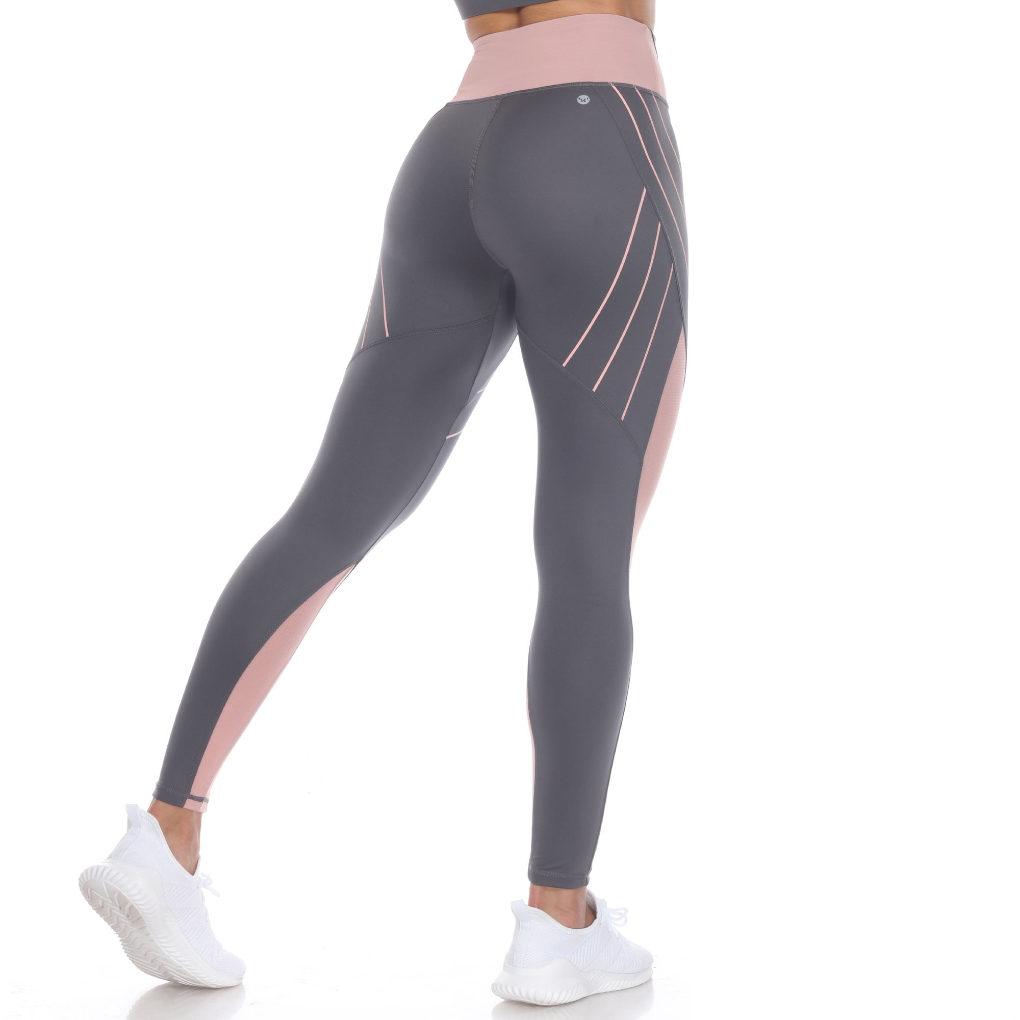 White Mark Women's High-Waist Reflective Piping Activewear Sports Leggings