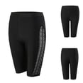thumbnail image 2 of UJNDER Bikini Shorts High Waisted Figure Swim Bottoms with Detail and Pockets Swimsuit Bottoms for Women Black_001 XL, 2 of 9
