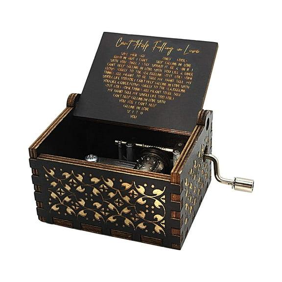BallsFHK Can't Help Falling In Love Music Box, Birthday Gifts For Wife Girlfriend Women, Vintage Wooden Hand Crank Music Box, Valentine Wedding Anniversary