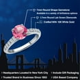 thumbnail image 2 of Gem Stone King 10K White Gold Pink Mystic Topaz and Lab Grown Diamond Engagement Ring for Women | 1.85 Cttw | Round 7MM | Gemstone November Birthstone | Size 5, 2 of 6