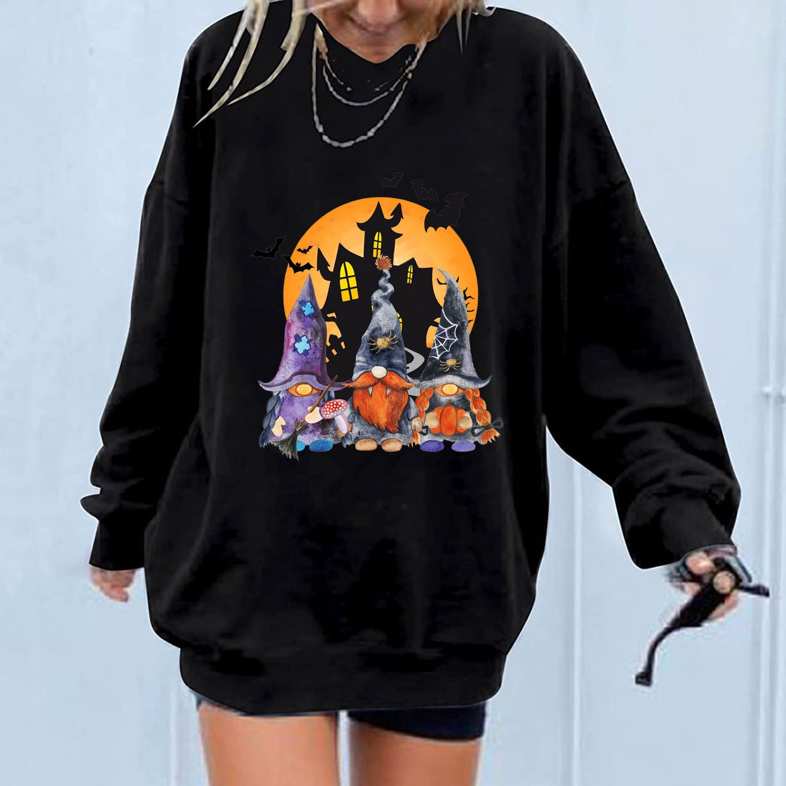 Womens Halloween Printed Sweatshirt 