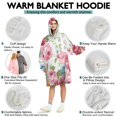 thumbnail image 5 of Wearable Oversized Blanket,Pioneer Flower Floral Print Pattern Wearable Blanket Hoodie for Adults,Cozy Hooded Blankets with Super Pockets,Super Warm Fuzzy Pullover for Women & Men, 5 of 6