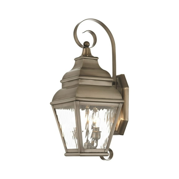 2602-29 Livex Lighting Exeter - 2 Light Outdoor Wall Lantern in Farmhouse Style - 8 Inches wide by 21.5 Inches high-Vintage Pewter Finish