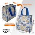 thumbnail image 3 of Pioneer Flower Floral Print Pattern Insulated Lunch Bag for Women & Adults,Large Portable Soft Cooler Lunch Bag,Thermal Food Storage Tote with Pearl Cotton,8.66L,8.75x5.75x9.5 Inch, 3 of 6