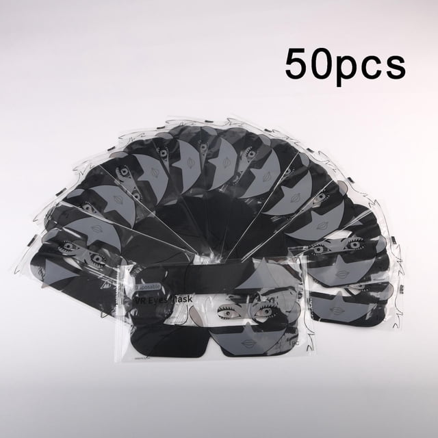 50 piezas Máscara sanitaria para ojos Hugo Accesorios para la Cubierta de los ojos Universal Suave Cómodo Transpirable Usable Máscaras desechables Negro