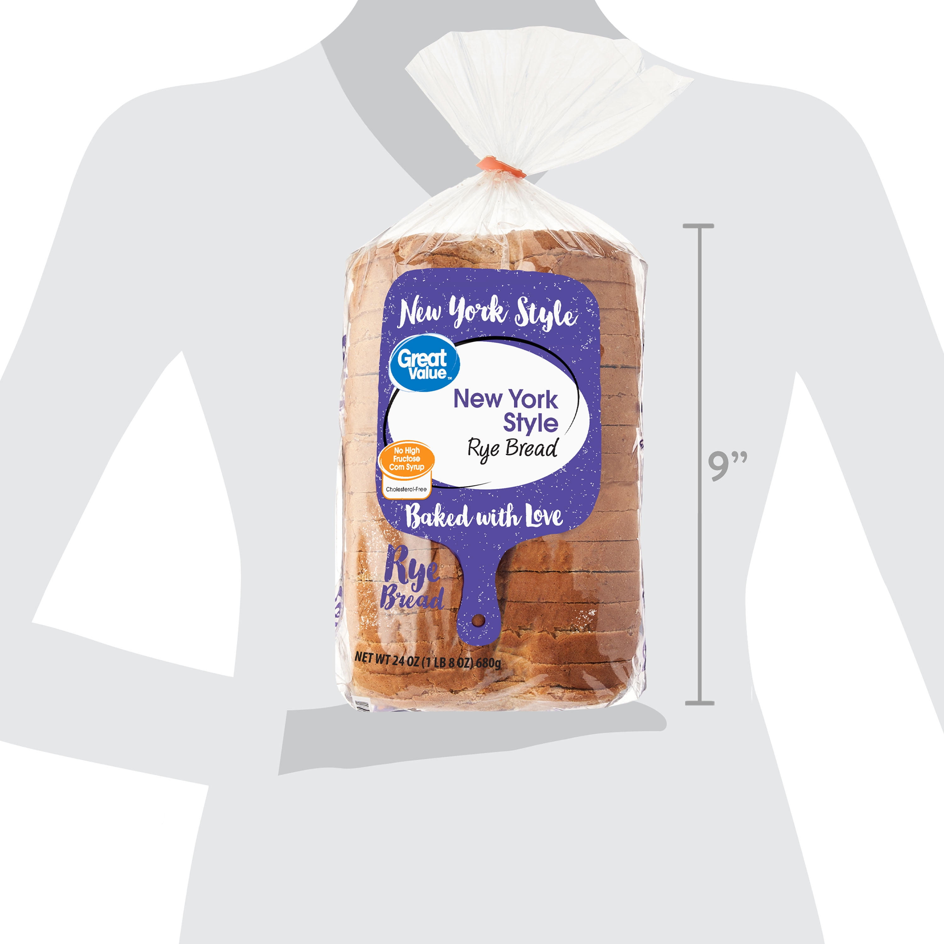 Great Value New York Style Rye Bread, 24 oz