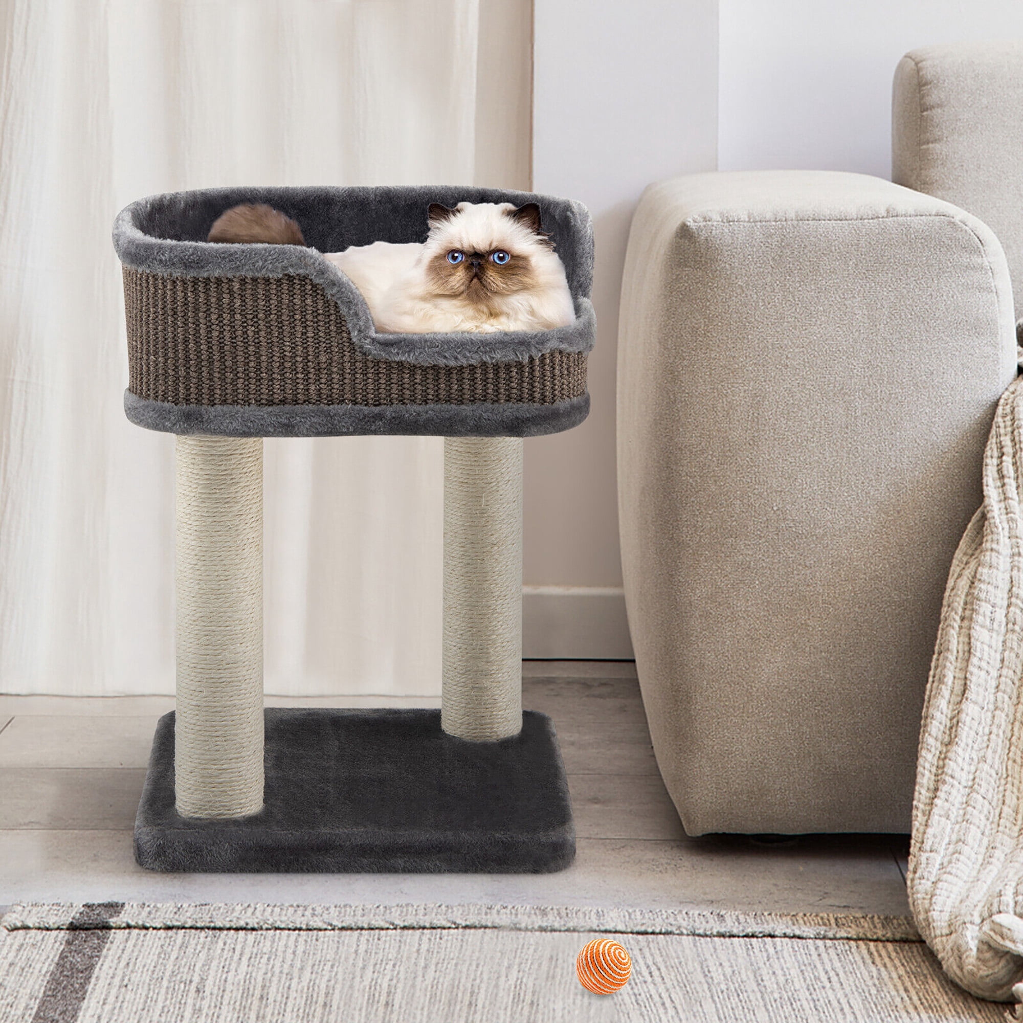 Arbre à Chat Tour Avec Perchoir Et Lit En Peluche – Grattoir Multi-activités (Neuf)