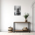 thumbnail image 3 of ZHONGYUTONG Zen Stones Canvas Wall Art Black and White Spa Stones Picture Spiritual Meditation Painting Print for Bathroom Decor Framed (24.00" x 36.00"), 3 of 5
