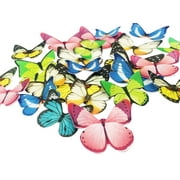 Set of 30 Edible Cupcake Toppers Wedding Cake Birthday Party Food Decoration Mixed Size & Colour (Butterfly)