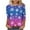 Purple, variant on Feancey 3/4 Sleeve Womens Tunic Tops Christmas Plus Size Tshirts Holiday Casual Snowflake Print Graphic Tees Comfy Round Neck Party Blouse Blue XXL
