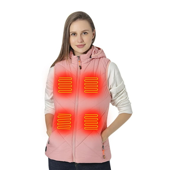 TTHXQING Pink Heated Vests for Women Soft Thermal Heated Vest Softshell Winter Outdoor Heated Vest M