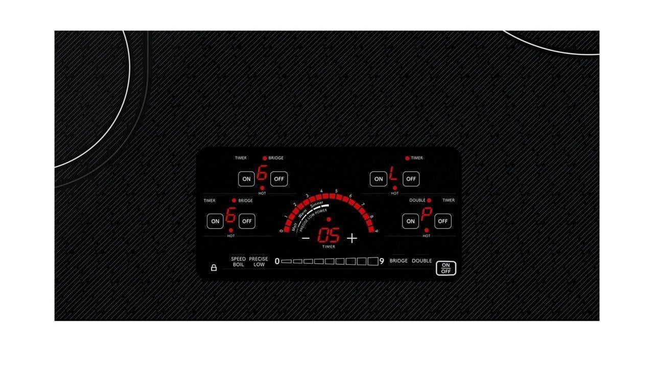 SCR3042FB 30 Electric Radiant Cooktop with 4 Elements; Bridge Heater; Glass Touch Controls and Power Slide Set with Power Arc Display