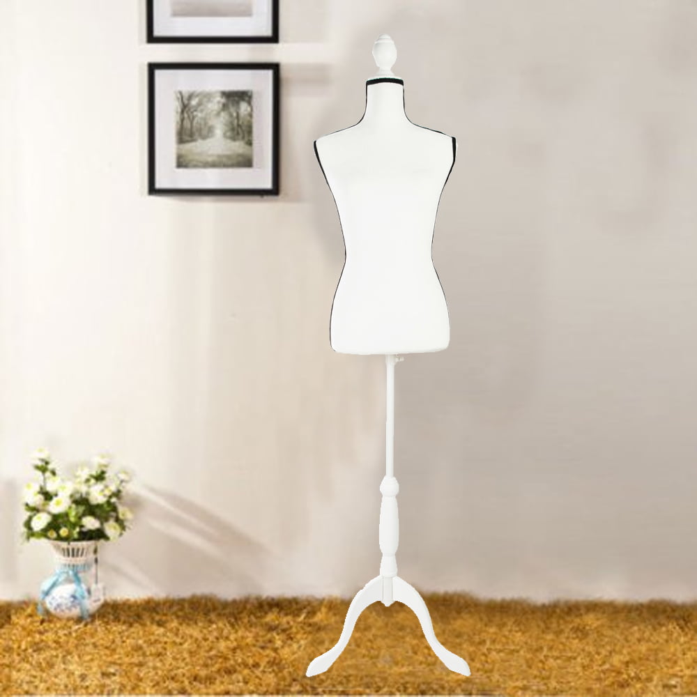 Female Dress Form Pinnable Foam Mannequin Torso Size 6-8 with Tripod Wood Base 