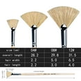 thumbnail image 4 of Artist Fan Paint Brush Set, 3PC Medium Stiff Animal Bristle Natural Hair Anti-Shedding Brush Tips, Long Wooden Handle for Comfortable Holding, Great for Acrylic Oil Painting, 4 of 6