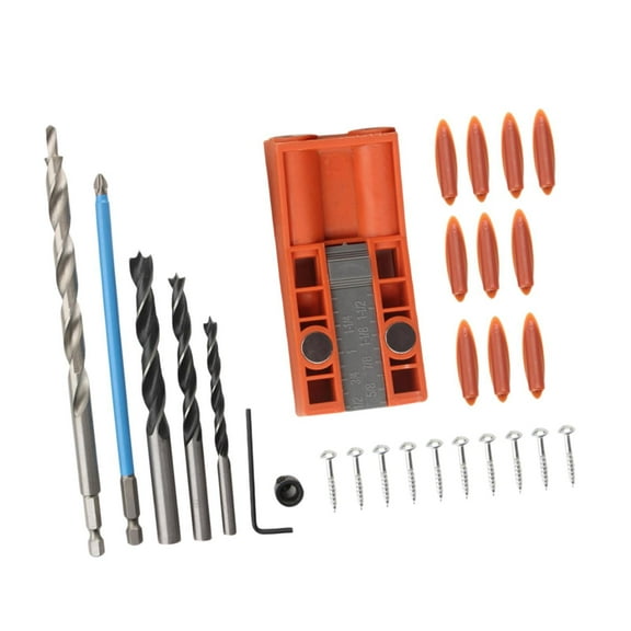 Vsenkes 28 Pieces Woodworking Hole Drilling Locator Set Multipurpose Pocket Hole Jig
