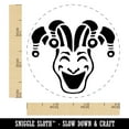 thumbnail image 2 of Jester Clown Joker Face Mardi Gras Self-Inking Rubber Stamp Ink Stamper - Yellow Ink - Small 3/4 Inch, 2 of 7