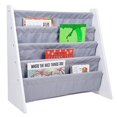 thumbnail image 3 of Wildkin Canvas Sling Book Shelf for Boys and Girls, Wooden Design Features Four Shelves - White w/ Gray, 3 of 3