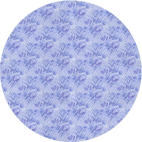 Ahgly Company Indoor Round Patterned Sky Blue Dress Blue Area Rugs, 7' Round