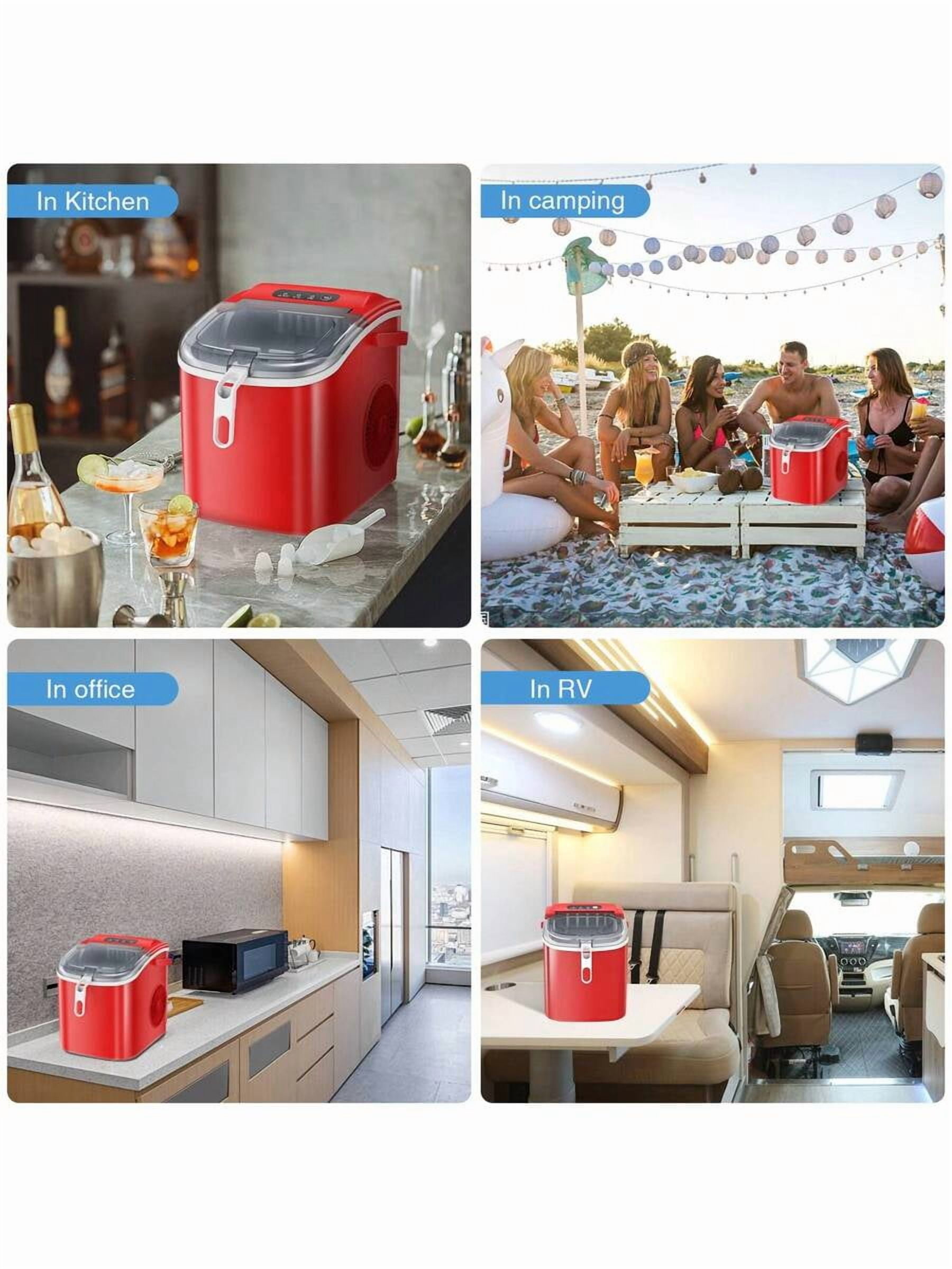 Havato Nugget Ice Maker Countertop,  Self-Cleaning  Ice Maker With Ice Basket & Scoop, 26Lbs/24H, 9 Ice Cubes Ready In 6 Mins, Chewable Ice Maker Machine For Home Camping Party RV