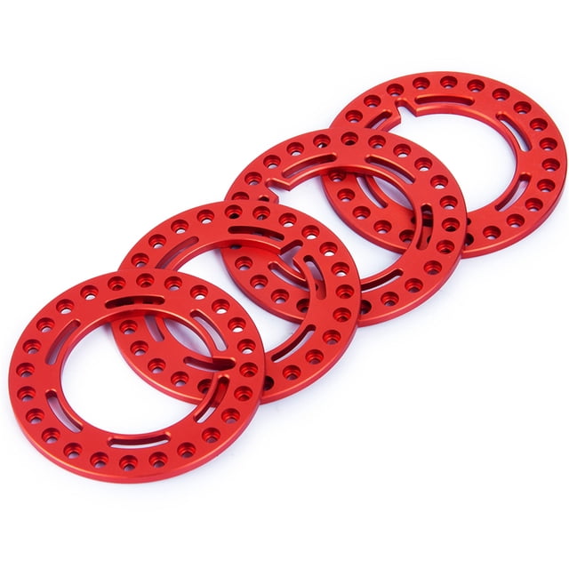 Tholdsy RCGOFOLLOW llanta de rueda anillo exterior calidad latón macizo para 1/10 Axial FMS SCX10 D90 TRX4 TF2 CC01 Capra Crawler Kits de construcción modelo Rojo
