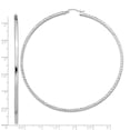 thumbnail image 2 of White Sterling Silver Earring Hoop Women'S 81 mm Rhodium-Plated Diamond-Cut 2X80Mm Square Tube Earrings, 2 of 2