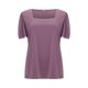 thumbnail image 4 of Gibobby Playera de Verano para Mujer Tops de color sólido para mujer, camisetas casuales de manga corta con cuello cuadrado, blusas holgadas, Tops(Morado,CH), 4 of 5