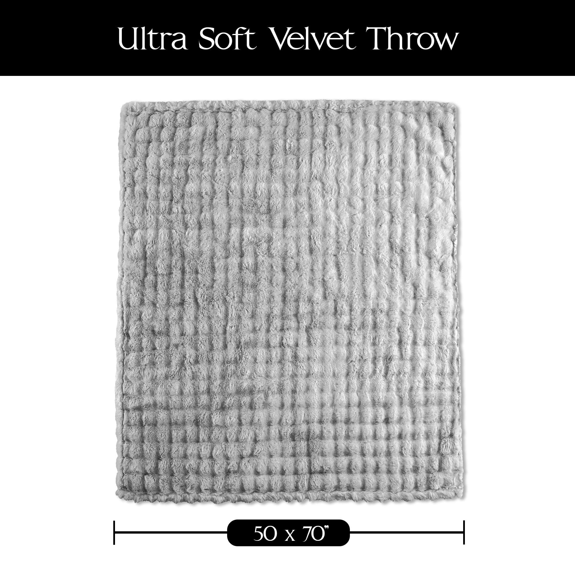 Northwest Group Serenade Gray Textured Faux Fur Throw Blanket, 50 x 70