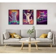 thumbnail image 2 of Hieng Disco Interesting Suitable Cat Wall Art Singing and Dancing Cat Paintings Pictures Wall Decor Vibrant Playful Canvas Prints Posters for Home Wall Party and Other（Only canvas）, 2 of 6