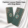 thumbnail image 2 of for Samsung Galaxy A53 5G Case with 360 Ring Kickstand A53 5G Case Luxury Plating Gold Bumper Shockproof Protective Phone Cover for Women Girls-Green, 2 of 12