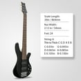 thumbnail image 2 of Glarry 44 Inch GIB Electric Bass Guitar 6 String, H-H Pickup, Laurel Wood Fingerboard with Bag, Black, 2 of 12